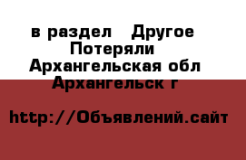  в раздел : Другое » Потеряли . Архангельская обл.,Архангельск г.